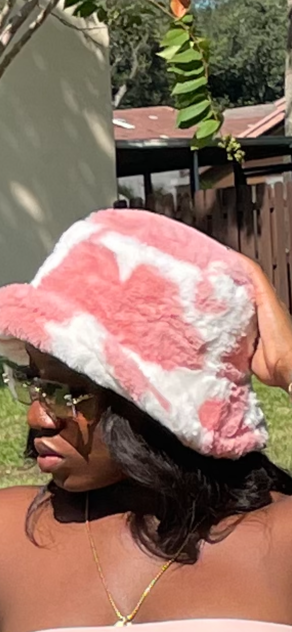 Faux Fur Pink Moo Bucket